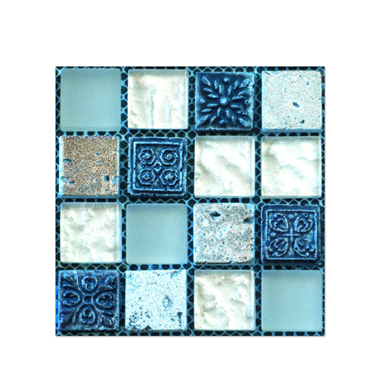 PVC Square Peel & Stick Mosaic Tile Multi-Color Backsplash & Wall Tile