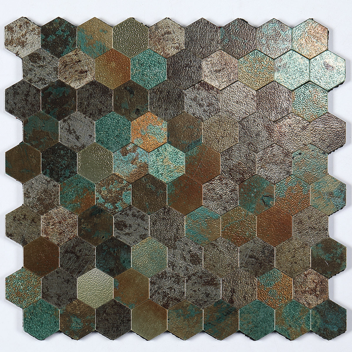 Modern Tile-Peel & Stick Metal Mosaic Tile Hexagonal Peel & Stick Subway Tile