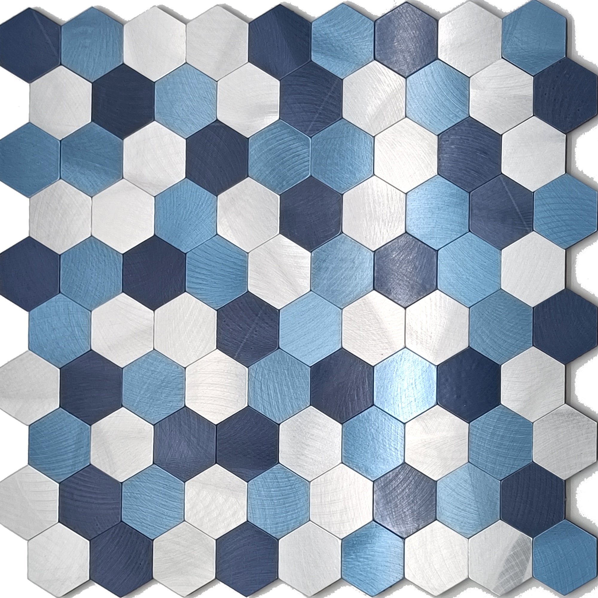 Modern Tile-Peel & Stick Metal Mosaic Tile Hexagonal Peel & Stick Subway Tile