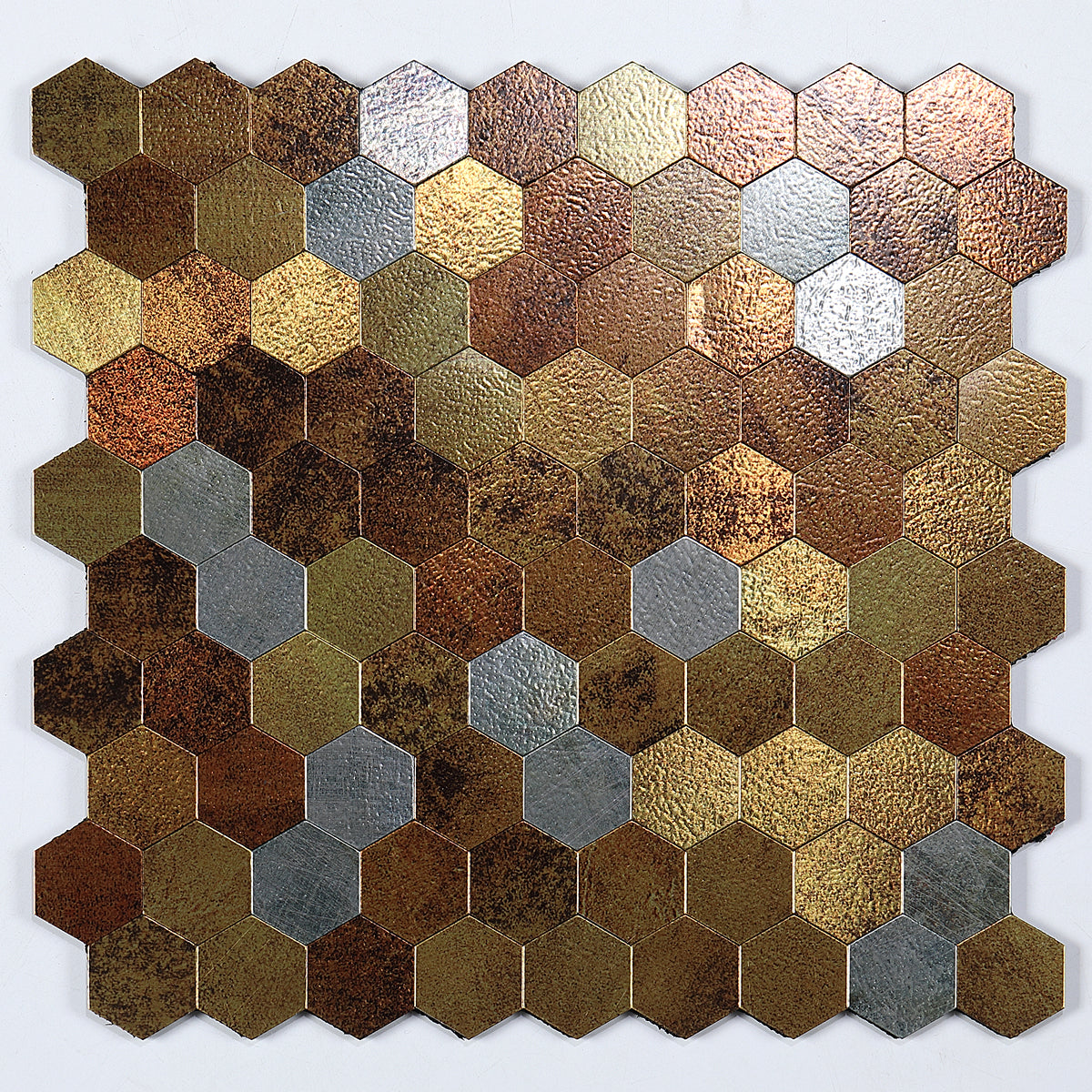 Modern Tile-Peel & Stick Metal Mosaic Tile Hexagonal Peel & Stick Subway Tile