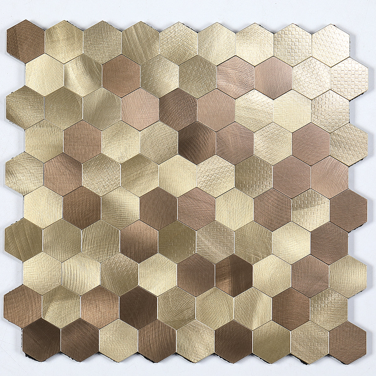 Modern Tile-Peel & Stick Metal Mosaic Tile Hexagonal Peel & Stick Subway Tile