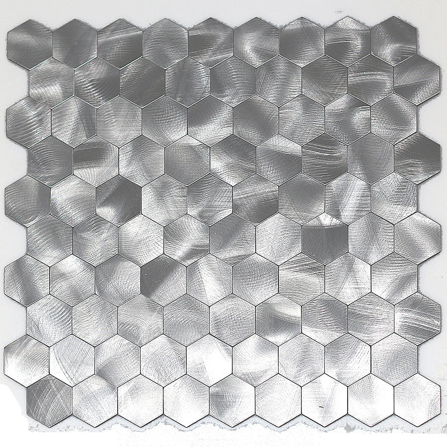 Modern Tile-Peel & Stick Metal Mosaic Tile Hexagonal Peel & Stick Subway Tile