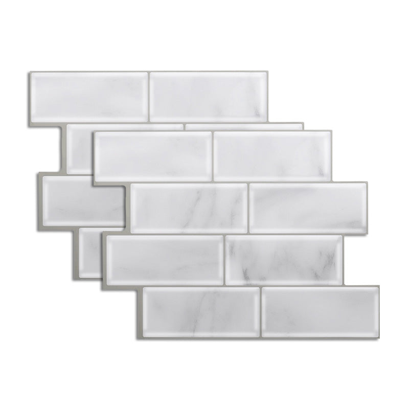 Peel & Stick Subway Tile Stain Resistant PVC Rectangle Peel & Stick Tile for Shower 2 Pack