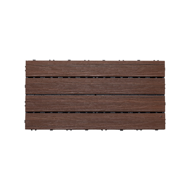 Tradition Square Wood Tile Wire Brushed Brown Engineered Wood for Patio Garden