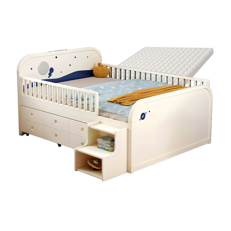 Solid Wood Nursery Bed Modern Wood Nursery Bed with Guardrails