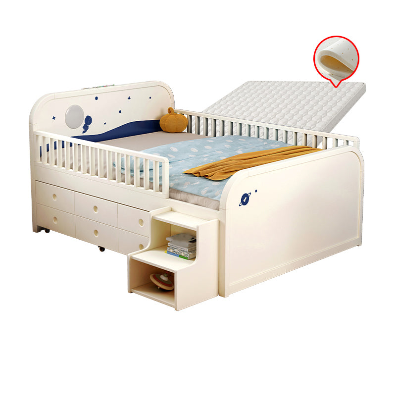 Solid Wood Nursery Bed Modern Wood Nursery Bed with Guardrails