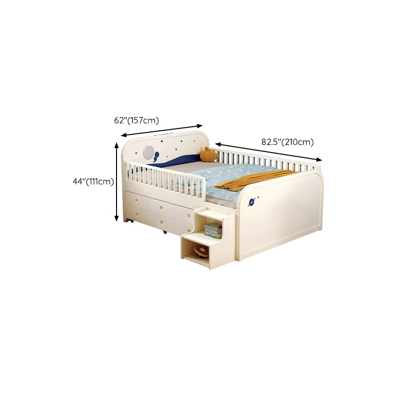 Solid Wood Nursery Bed Modern Wood Nursery Bed with Guardrails