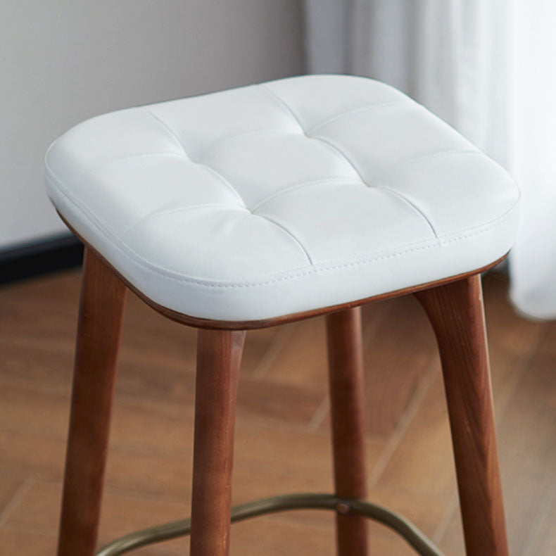 Industrial Style Wood Bar Stool Footrest Counter Stool for Living Room