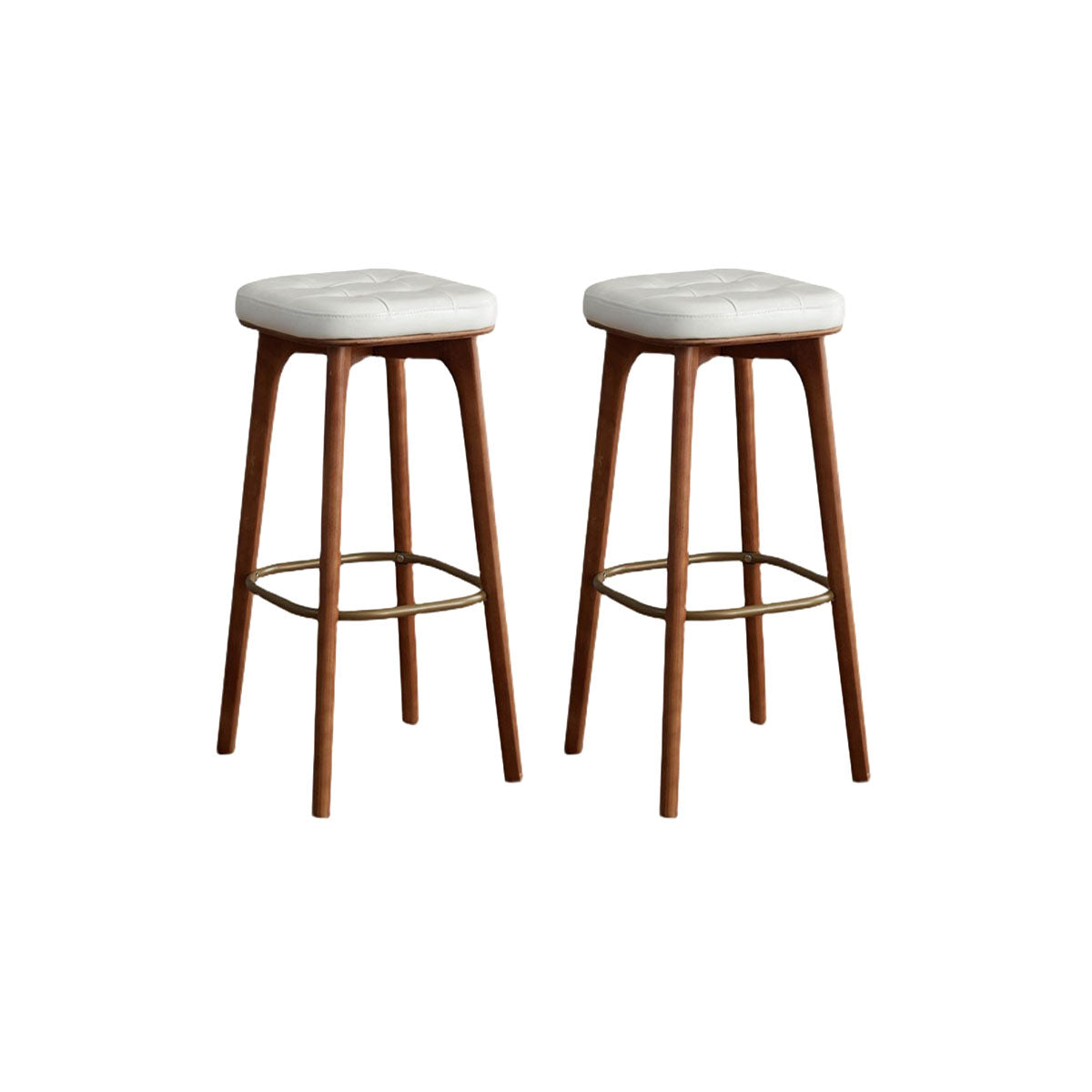 Industrial Style Wood Bar Stool Footrest Counter Stool for Living Room