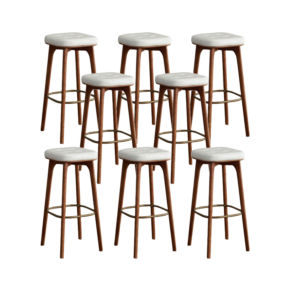 Industrial Style Wood Bar Stool Footrest Counter Stool for Living Room