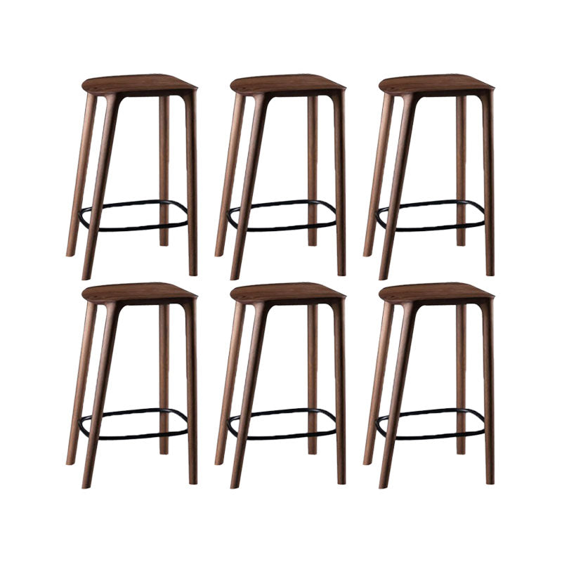 Solid Wood Counter and Bar Stool Indoor Industrial Backless Stool