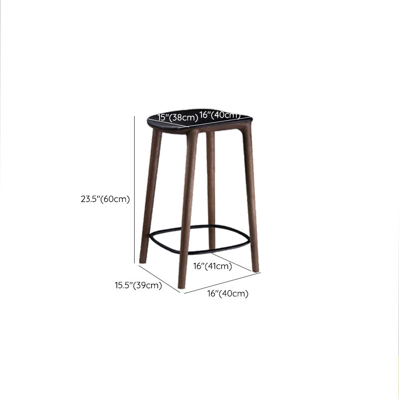 Solid Wood Counter and Bar Stool Indoor Industrial Backless Stool