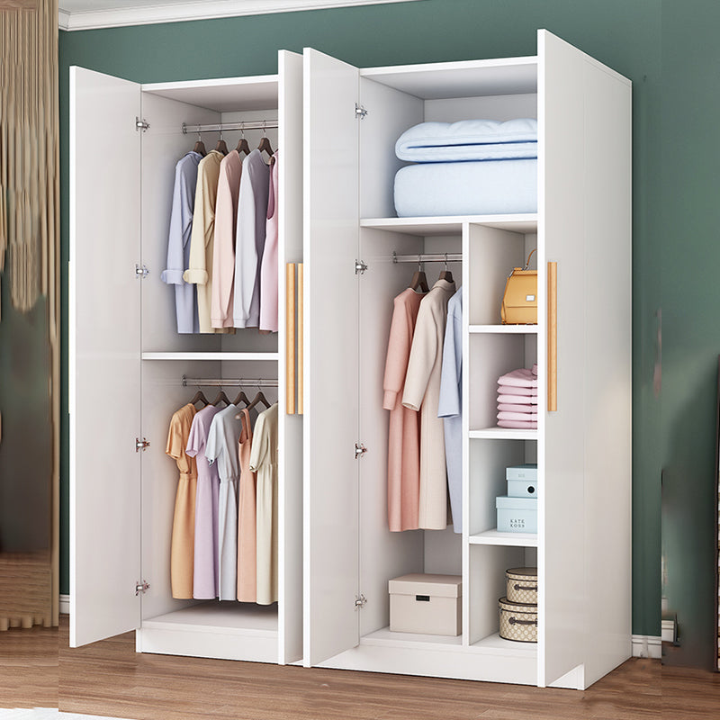 Freestanding Wood Frame Wardrobe Modern Hinged Soft Close Doors Wardrobe