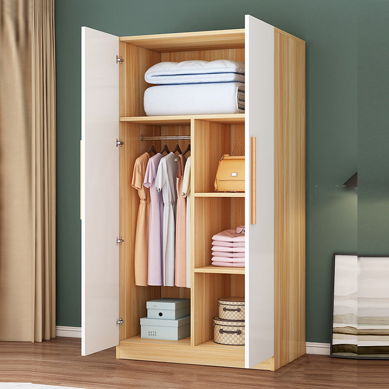 Freestanding Wood Frame Wardrobe Modern Hinged Soft Close Doors Wardrobe