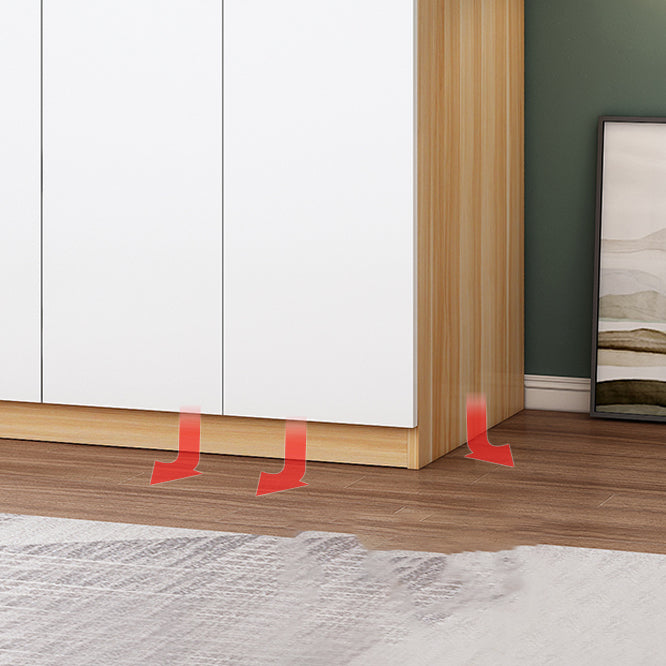 Freestanding Wood Frame Wardrobe Modern Hinged Soft Close Doors Wardrobe