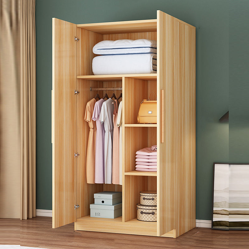 Freestanding Wood Frame Wardrobe Modern Hinged Soft Close Doors Wardrobe