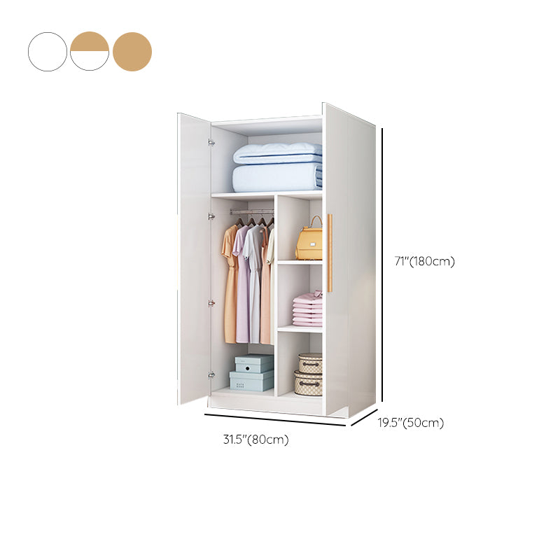 Freestanding Wood Frame Wardrobe Modern Hinged Soft Close Doors Wardrobe
