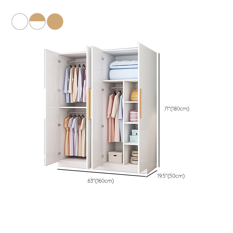 Freestanding Wood Frame Wardrobe Modern Hinged Soft Close Doors Wardrobe