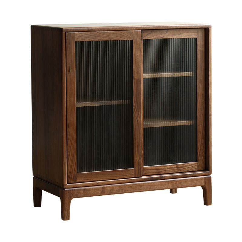 Mid-Century Modern Rectangle Accent Cabinet Solid Wood Brown Accent Cabinet