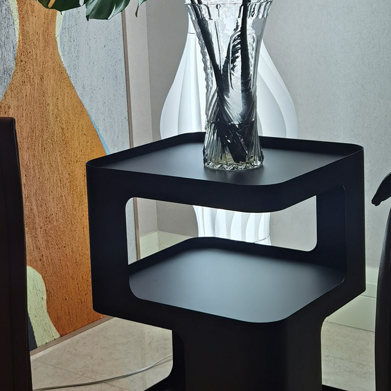15" Wide Contemporary Corner Table Square Storage Accent Side Table