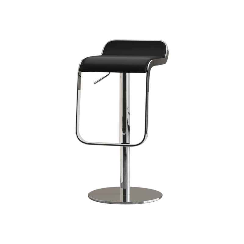 Faux Leather Bar Stools Adjustable Height Swivel Barstools with Footrest