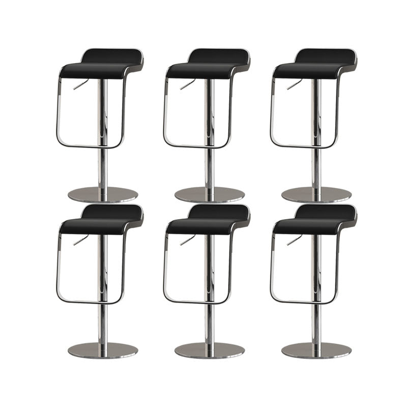 Faux Leather Bar Stools Adjustable Height Swivel Barstools with Footrest