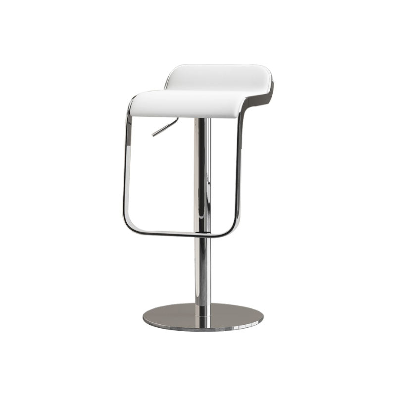 Faux Leather Bar Stools Adjustable Height Swivel Barstools with Footrest