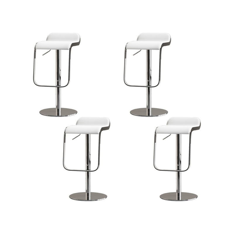 Faux Leather Bar Stools Adjustable Height Swivel Barstools with Footrest
