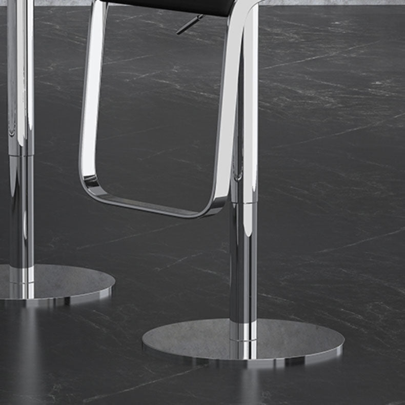 Faux Leather Bar Stools Adjustable Height Swivel Barstools with Footrest