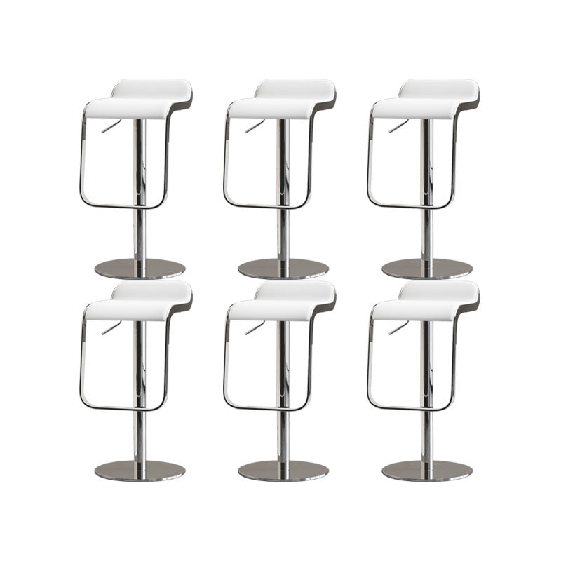 Faux Leather Bar Stools Adjustable Height Swivel Barstools with Footrest
