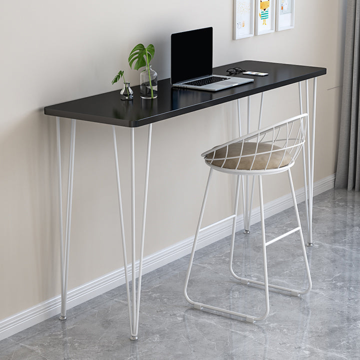 Modern Rectangle Wood Bar Table Metal Legs for Milk Tea Shop