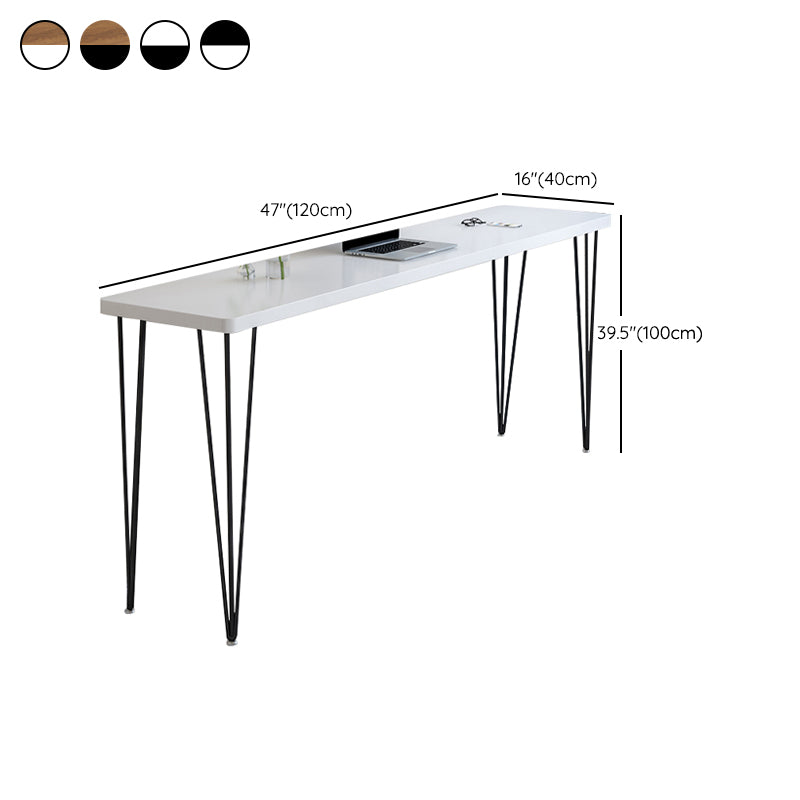 Modern Rectangle Wood Bar Table Metal Legs for Milk Tea Shop