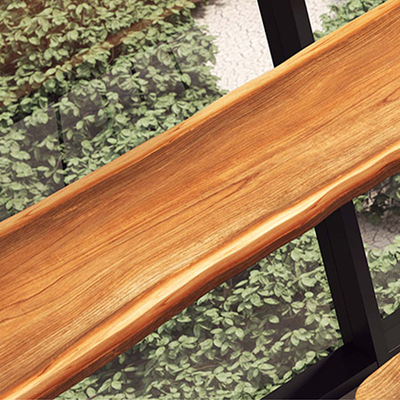 Pine Wood Rectangle Bar Table Modern Metal Legs for Milk Tea Shop