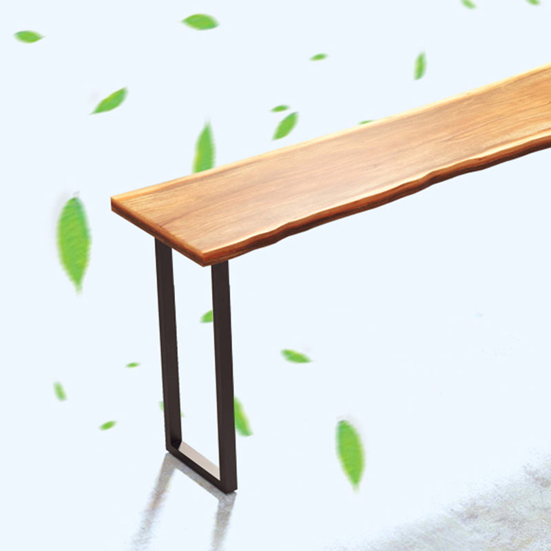 Pine Wood Rectangle Bar Table Modern Metal Legs for Milk Tea Shop