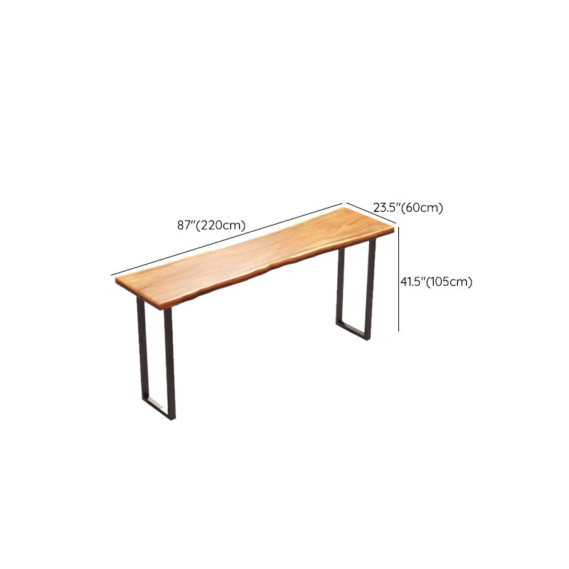 Pine Wood Rectangle Bar Table Modern Metal Legs for Milk Tea Shop