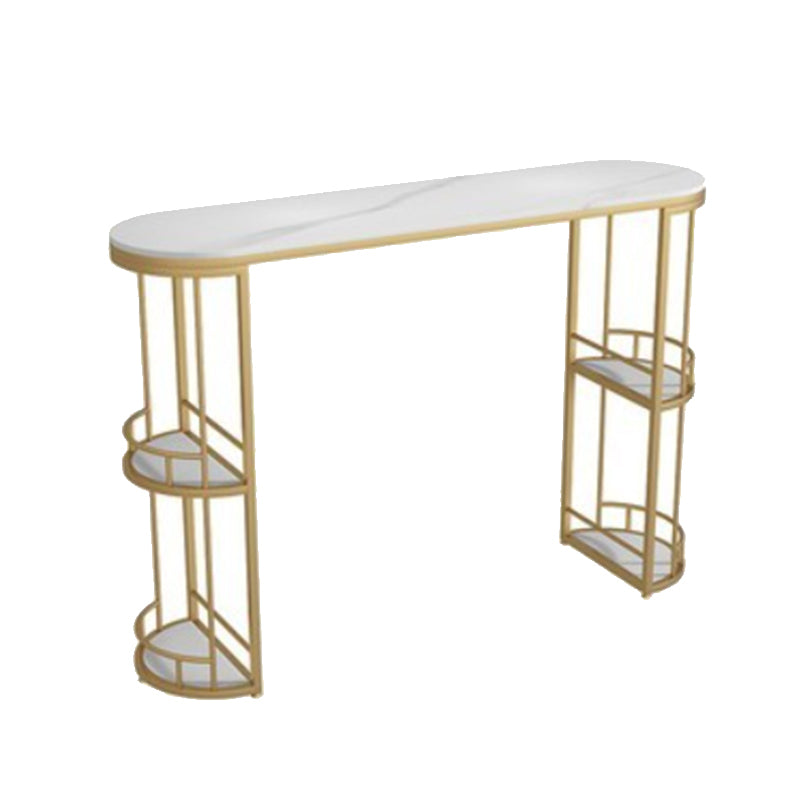 Modern Stone Ellipse Bar Table Storable Table for Living Room