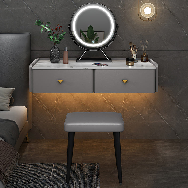 Contemporary Double Drawers Make-up Vanity Marble Makeup Vanity Desk Table