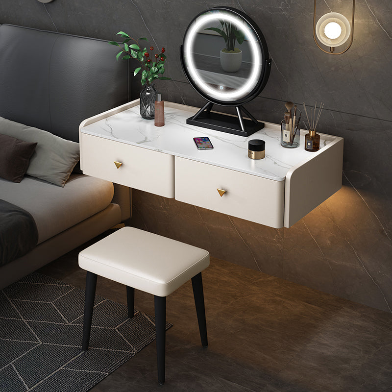 Contemporary Double Drawers Make-up Vanity Marble Makeup Vanity Desk Table