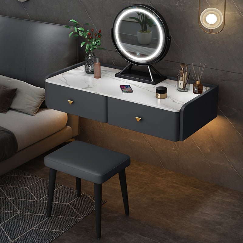 Contemporary Double Drawers Make-up Vanity Marble Makeup Vanity Desk Table