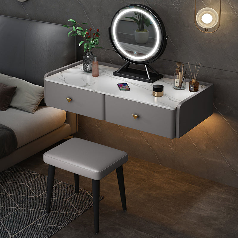 Contemporary Double Drawers Make-up Vanity Marble Makeup Vanity Desk Table