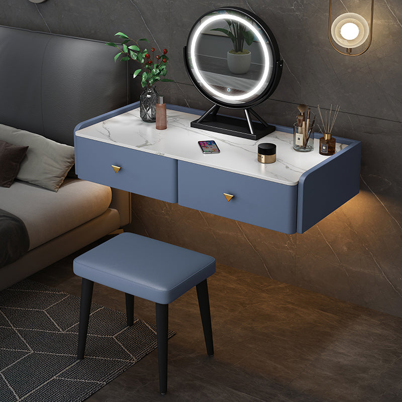 Contemporary Double Drawers Make-up Vanity Marble Makeup Vanity Desk Table