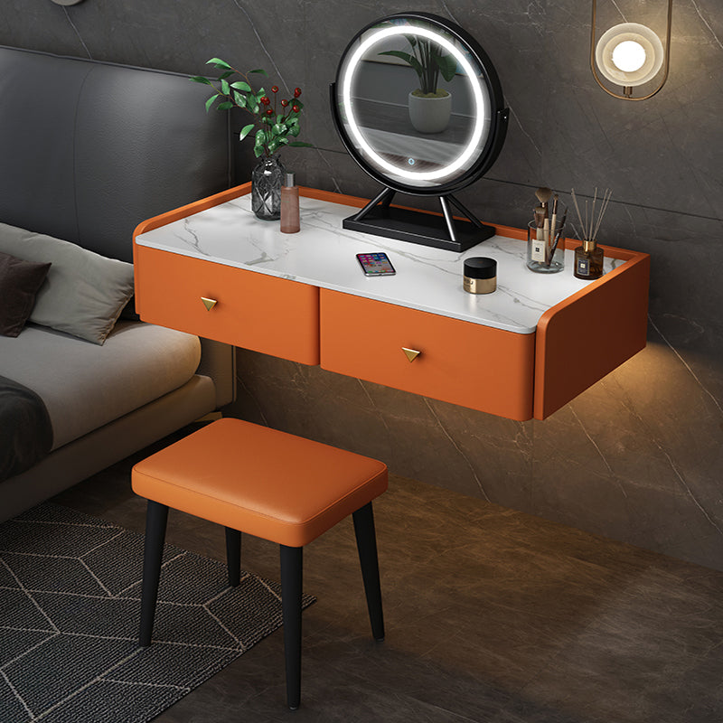 Contemporary Double Drawers Make-up Vanity Marble Makeup Vanity Desk Table