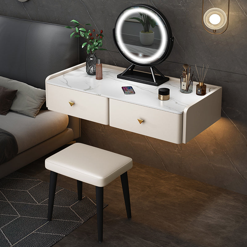Contemporary Double Drawers Make-up Vanity Marble Makeup Vanity Desk Table