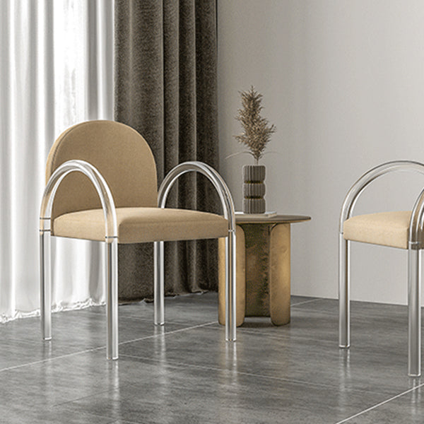 Modern Simple Arm Chair Plastic Frame Dining Chair for Dining Room