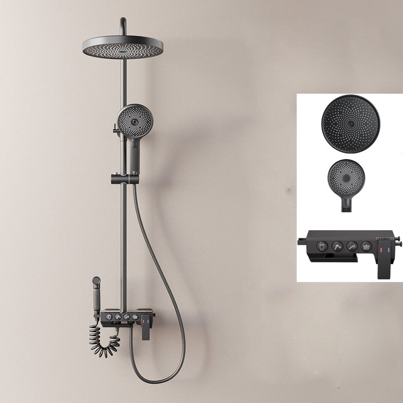 Modern Shower Set Dual Shower Head Slide Bar Included Shower Head Combo