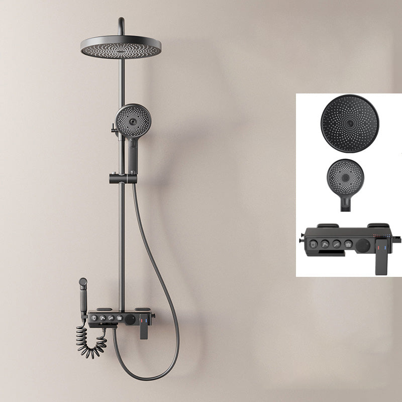 Modern Shower Set Dual Shower Head Slide Bar Included Shower Head Combo