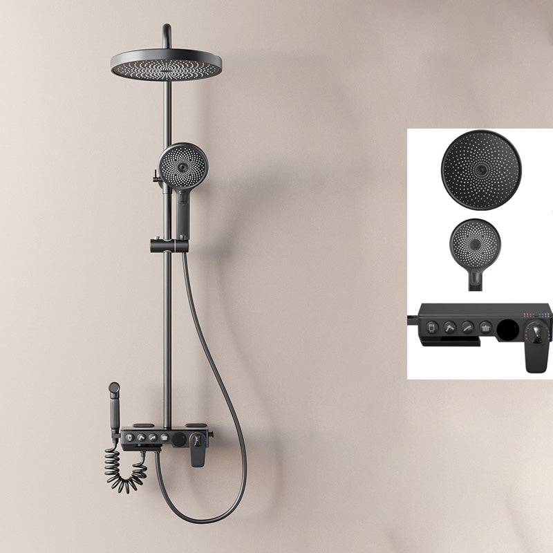 Modern Shower Set Dual Shower Head Slide Bar Included Shower Head Combo