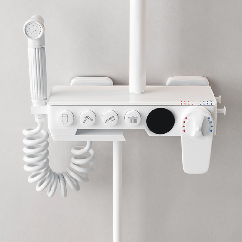 Modern Shower Set Dual Shower Head Slide Bar Included Shower Head Combo