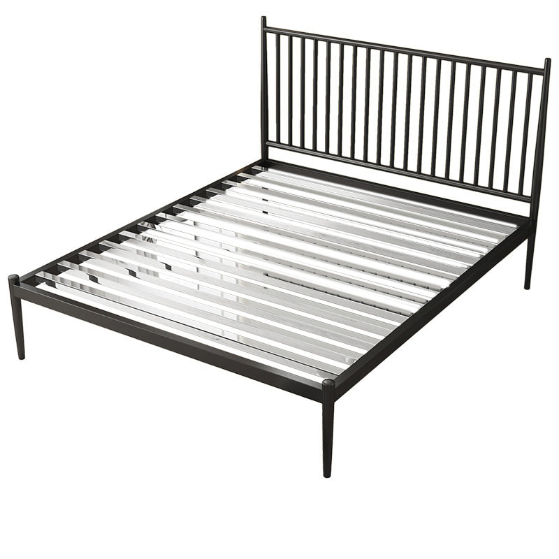Contemporary Finish Metallic Open-Frame Bed Glam Wire-Grid Iron Bed Frame with Headboard
