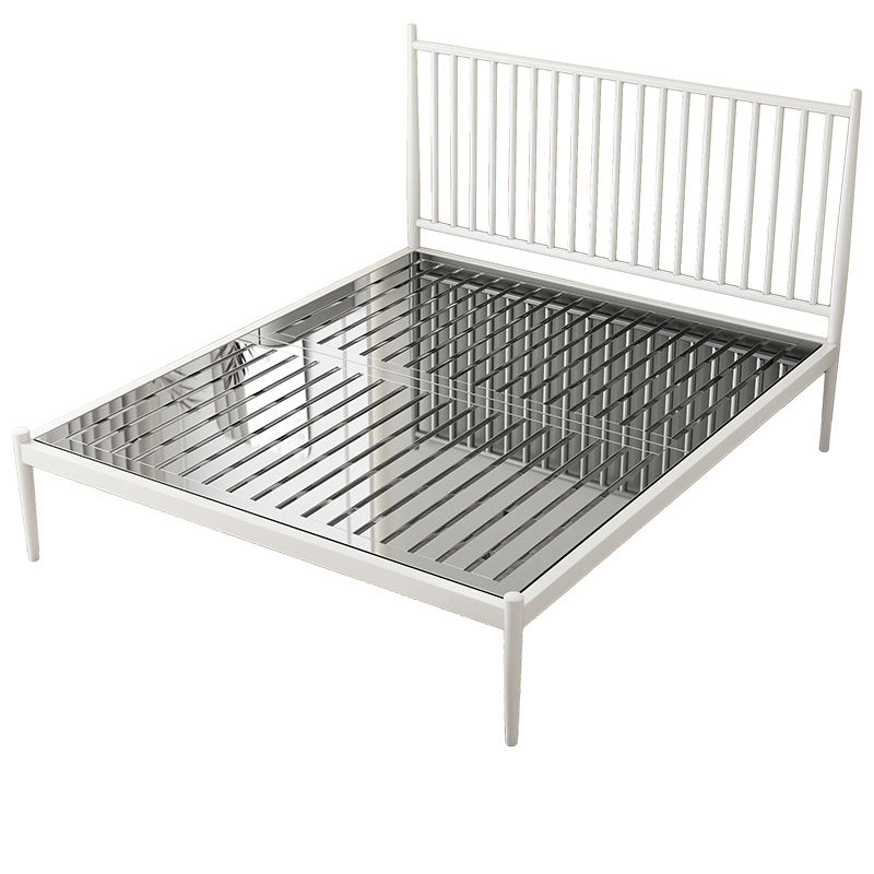 Contemporary Finish Metallic Open-Frame Bed Glam Wire-Grid Iron Bed Frame with Headboard